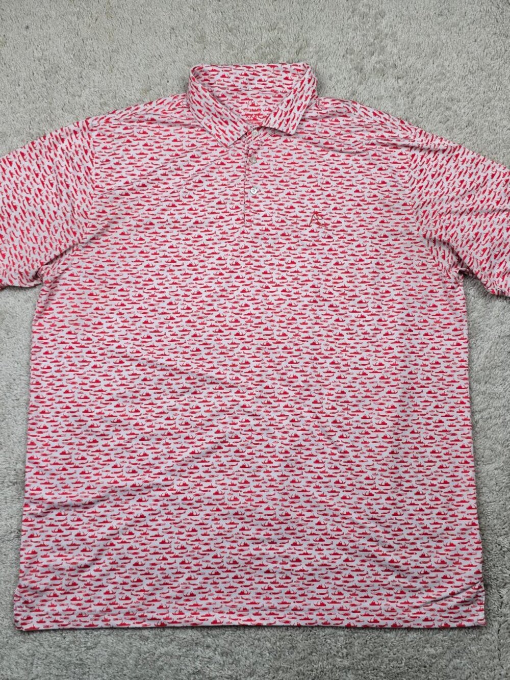 Rhoback USA Boat Red Polo Shirt Mens 3XL XXXL Performance Golf USA Flag Logo NEW